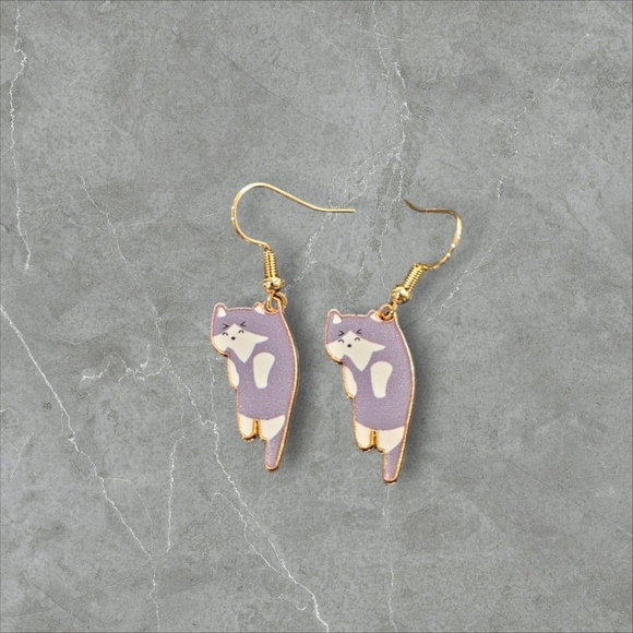 Playful Cat Earrings - Picture 2 of 2